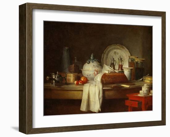 The Sideboard: Desert with Pie, Fruit and an-Jean-Baptiste Simeon Chardin-Framed Giclee Print