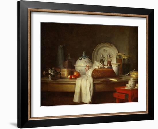 The Sideboard: Desert with Pie, Fruit and an-Jean-Baptiste Simeon Chardin-Framed Giclee Print