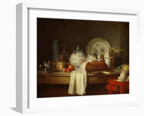 The Sideboard: Desert with Pie, Fruit and an-Jean-Baptiste Simeon Chardin-Framed Giclee Print
