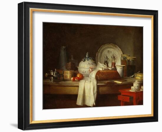 The Sideboard: Desert with Pie, Fruit and an-Jean-Baptiste Simeon Chardin-Framed Giclee Print