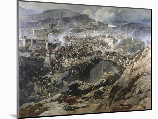 The Siege of Akhoulgo, 1888-Franz Roubaud-Mounted Giclee Print