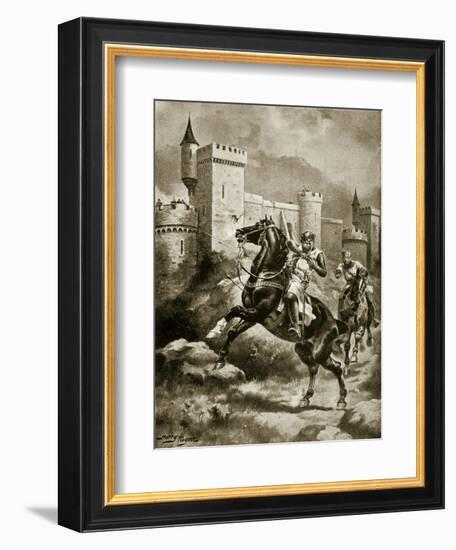 The Siege of Chaluz, Illustration from 'Hutchinson's Story of the British Nation', C.1920-Henry Payne-Framed Giclee Print