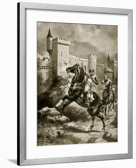 The Siege of Chaluz, Illustration from 'Hutchinson's Story of the British Nation', C.1920-Henry Payne-Framed Giclee Print