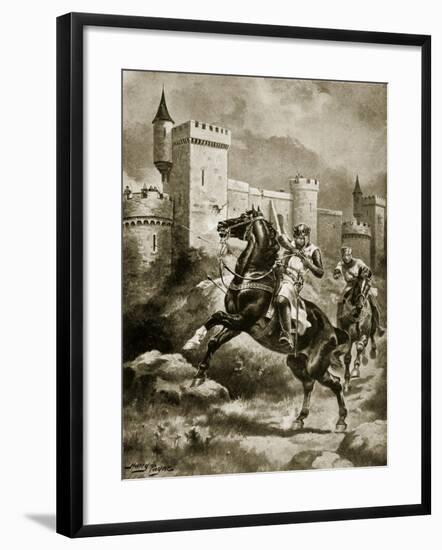 The Siege of Chaluz, Illustration from 'Hutchinson's Story of the British Nation', C.1920-Henry Payne-Framed Giclee Print