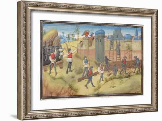 The Siege of Jerusalem, 1099. Miniature from the Historia by William of Tyre, 1460S-null-Framed Giclee Print