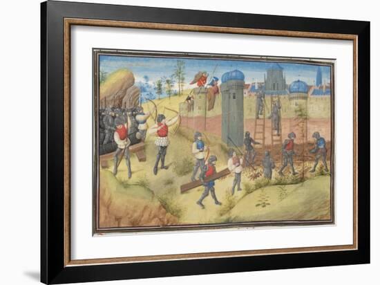 The Siege of Jerusalem, 1099. Miniature from the Historia by William of Tyre, 1460S-null-Framed Giclee Print