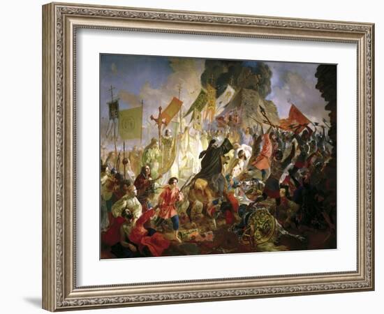 The Siege of Pskov by Stephen Báthory in 1581, 1839-1843-Karl Briullov-Framed Giclee Print