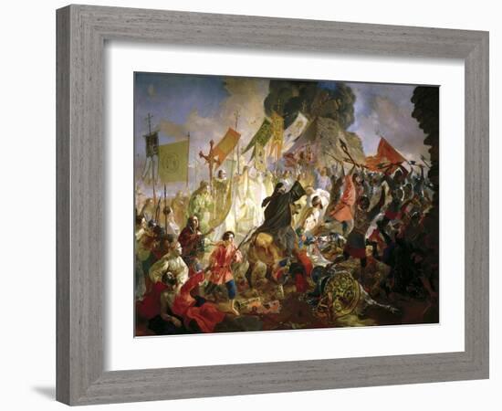 The Siege of Pskov by Stephen Báthory in 1581, 1839-1843-Karl Briullov-Framed Giclee Print