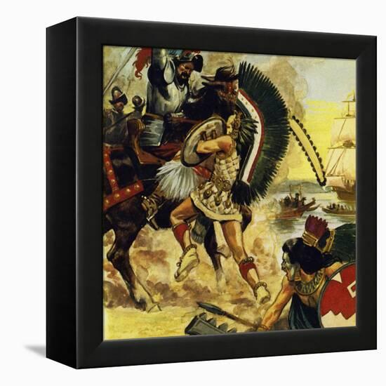 The Siege of Tenochtitlan Began in May 1521-Alberto Salinas-Framed Premier Image Canvas