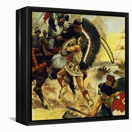 The Siege of Tenochtitlan Began in May 1521-Alberto Salinas-Framed Premier Image Canvas