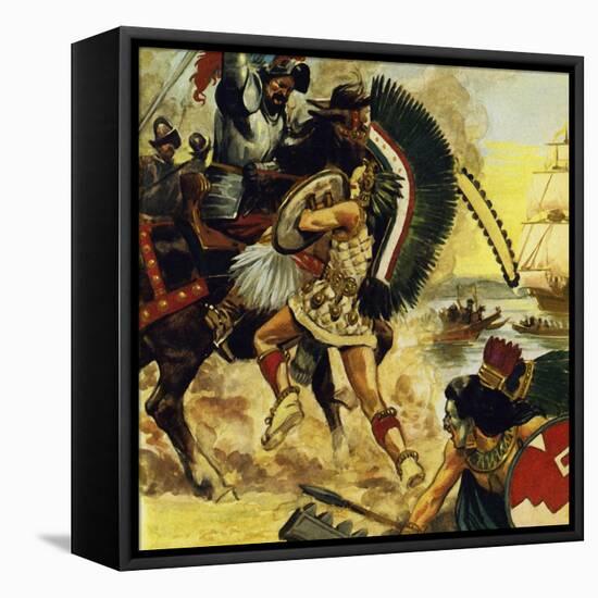 The Siege of Tenochtitlan Began in May 1521-Alberto Salinas-Framed Premier Image Canvas