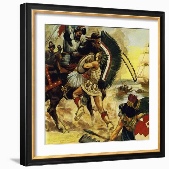 The Siege of Tenochtitlan Began in May 1521-Alberto Salinas-Framed Giclee Print