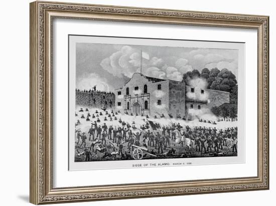 The Siege of the Alamo, 6th March 1836, from Texas, an Epitome of Texas History, 1897-null-Framed Giclee Print