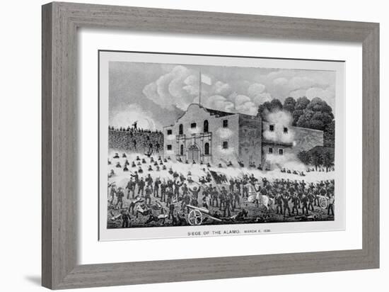 The Siege of the Alamo, 6th March 1836, from Texas, an Epitome of Texas History, 1897-null-Framed Giclee Print