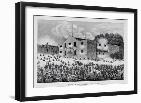 The Siege of the Alamo, 6th March 1836, from Texas, an Epitome of Texas History, 1897-null-Framed Giclee Print