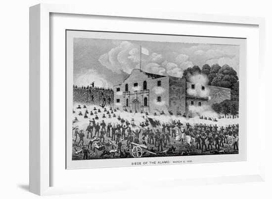 The Siege of the Alamo, 6th March 1836, from Texas, an Epitome of Texas History, 1897-null-Framed Giclee Print