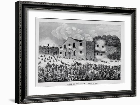 The Siege of the Alamo, 6th March 1836, from Texas, an Epitome of Texas History, 1897-null-Framed Giclee Print