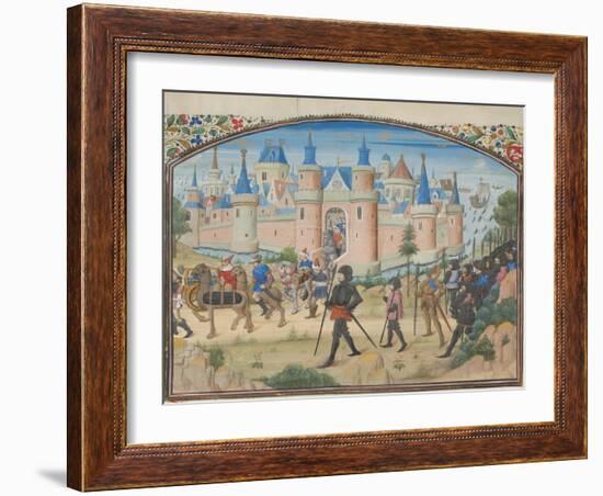 The Siege of Tyre, 1124. Miniature from the Historia by William of Tyre, 1460s-null-Framed Giclee Print