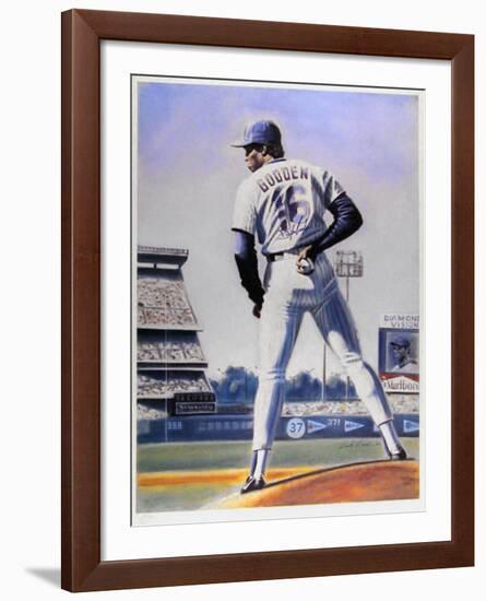 The Sign (New York Mets Dwight Gooden)-Jack Lane-Framed Art Print