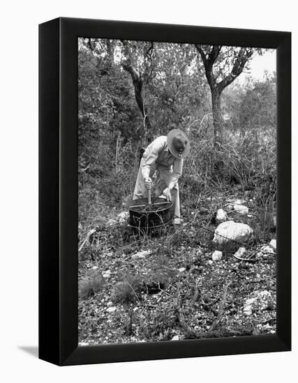 The Signal Corps Laying Wire in the Field During Maneuvers-Thomas D^ Mcavoy-Framed Premier Image Canvas