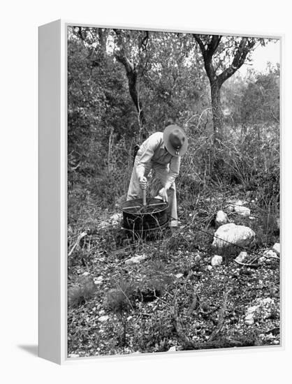 The Signal Corps Laying Wire in the Field During Maneuvers-Thomas D^ Mcavoy-Framed Premier Image Canvas