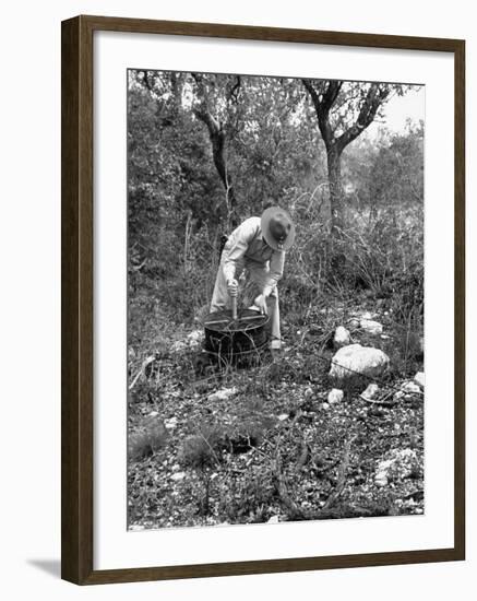 The Signal Corps Laying Wire in the Field During Maneuvers-Thomas D^ Mcavoy-Framed Premium Photographic Print
