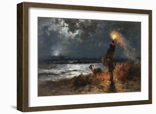 The Signal-Edward Moran-Framed Giclee Print