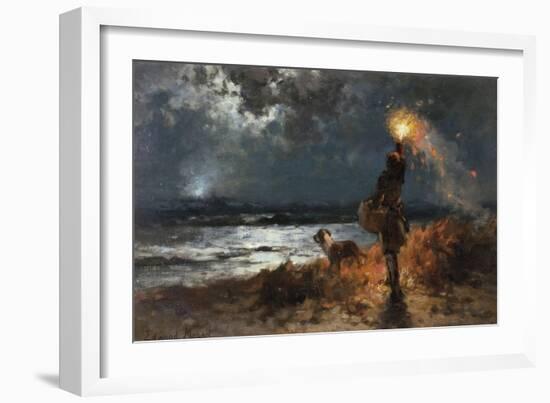 The Signal-Edward Moran-Framed Giclee Print