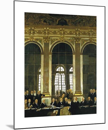 The Signing of Peace in the Hall of Mirrors, Versailles, 28th June 1919-Sir William Orpen-Mounted Premium Giclee Print