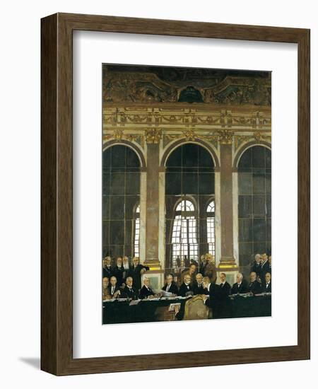 The Signing of the Peace Treaty in the Hall of Mirrors, Versailles, June 28, 1919-William Orpen-Framed Giclee Print