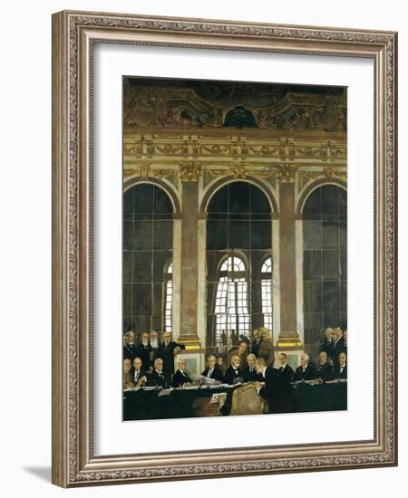 The Signing of the Peace Treaty in the Hall of Mirrors, Versailles, June 28, 1919-William Orpen-Framed Giclee Print