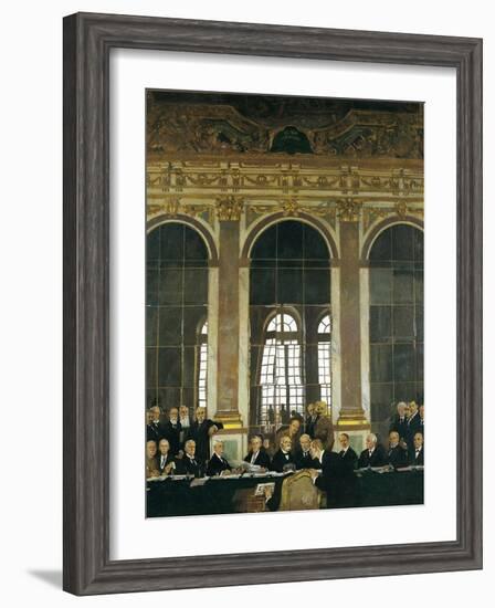 The Signing of the Peace Treaty in the Hall of Mirrors, Versailles, June 28, 1919-William Orpen-Framed Giclee Print