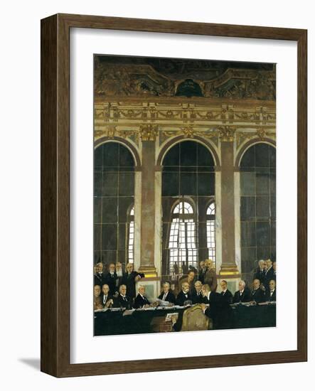 The Signing of the Peace Treaty in the Hall of Mirrors, Versailles, June 28, 1919-William Orpen-Framed Giclee Print