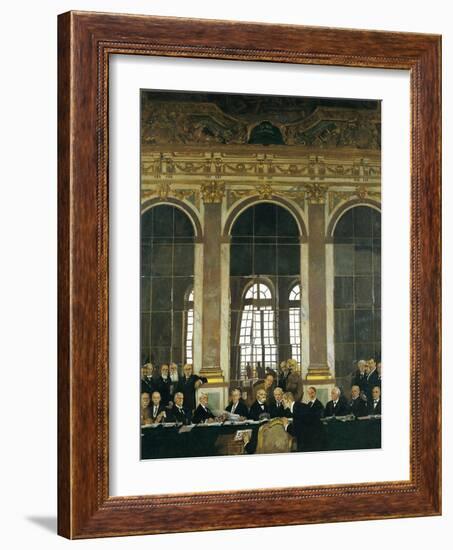 The Signing of the Peace Treaty in the Hall of Mirrors, Versailles, June 28, 1919-William Orpen-Framed Giclee Print