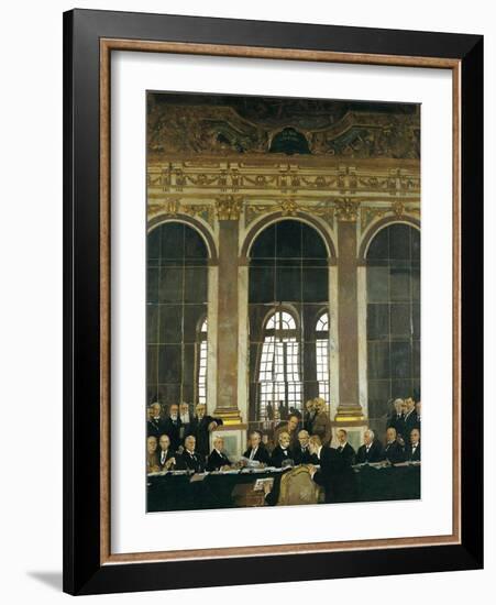 The Signing of the Peace Treaty in the Hall of Mirrors, Versailles, June 28, 1919-William Orpen-Framed Giclee Print