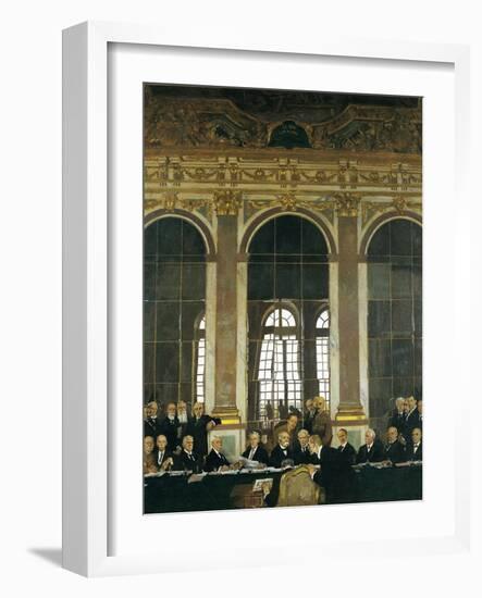 The Signing of the Peace Treaty in the Hall of Mirrors, Versailles, June 28, 1919-William Orpen-Framed Giclee Print