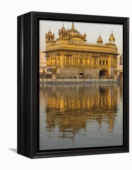 The Sikh Golden Temple Reflected in Pool, Amritsar, Punjab State, India-Eitan Simanor-Framed Premier Image Canvas