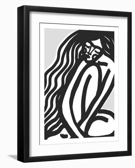 The Silence (Black)-Treechild-Framed Giclee Print