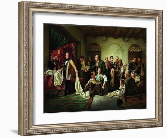 The Silesian Weavers, 1844-Carl Wilhelm Huebner-Framed Giclee Print