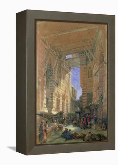 The Silk Mercers Bazaar of El-Ghooreeyeh, Cairo-David Roberts-Framed Premier Image Canvas