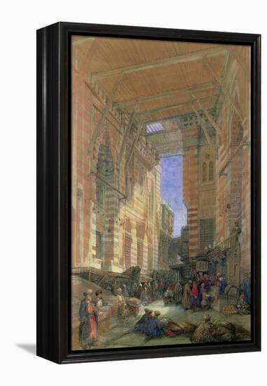 The Silk Mercers Bazaar of El-Ghooreeyeh, Cairo-David Roberts-Framed Premier Image Canvas