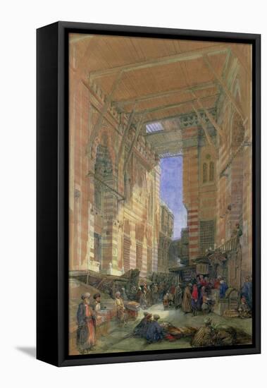 The Silk Mercers Bazaar of El-Ghooreeyeh, Cairo-David Roberts-Framed Premier Image Canvas