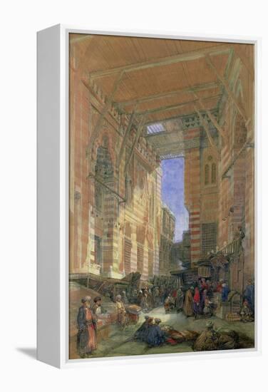 The Silk Mercers Bazaar of El-Ghooreeyeh, Cairo-David Roberts-Framed Premier Image Canvas