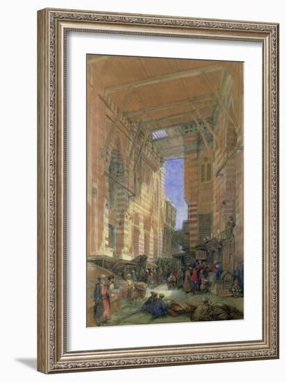 The Silk Mercers Bazaar of El-Ghooreeyeh, Cairo-David Roberts-Framed Giclee Print