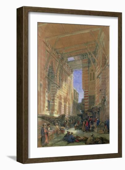 The Silk Mercers Bazaar of El-Ghooreeyeh, Cairo-David Roberts-Framed Giclee Print