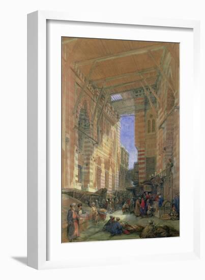 The Silk Mercers Bazaar of El-Ghooreeyeh, Cairo-David Roberts-Framed Giclee Print