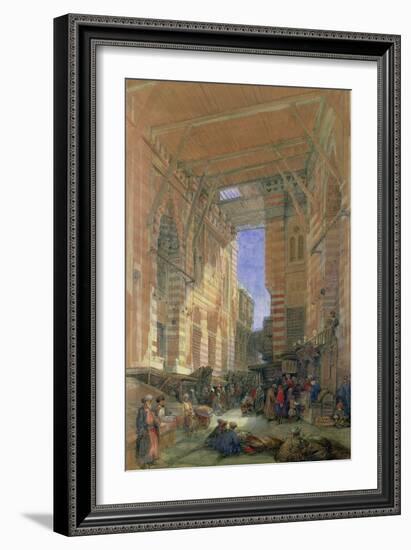 The Silk Mercers Bazaar of El-Ghooreeyeh, Cairo-David Roberts-Framed Giclee Print