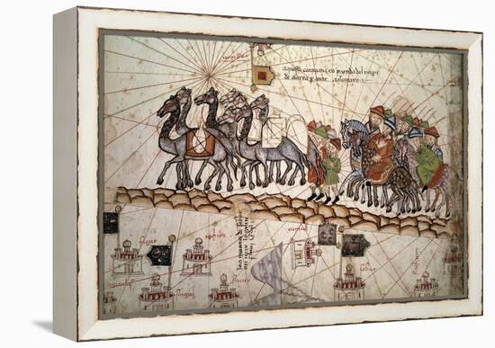 The Silk Road Crossed by Marco Polo-null-Framed Premier Image Canvas