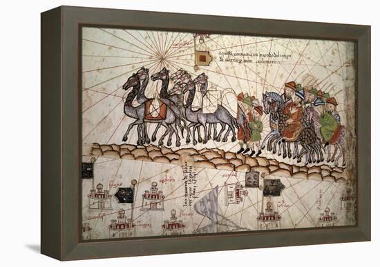 The Silk Road Crossed by Marco Polo-null-Framed Premier Image Canvas