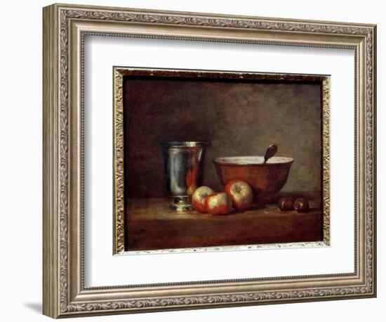 The Silver Cup. Painting by Jean Baptiste Simeon Chardin (1699-1779), 1763. Oil on Canvas. Dim: 0.3-Jean-Baptiste Simeon Chardin-Framed Giclee Print